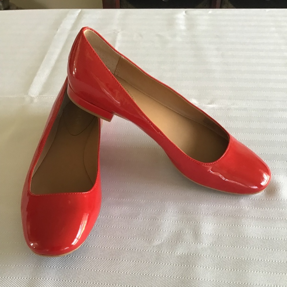 Calvin Klein Red Patent Flats